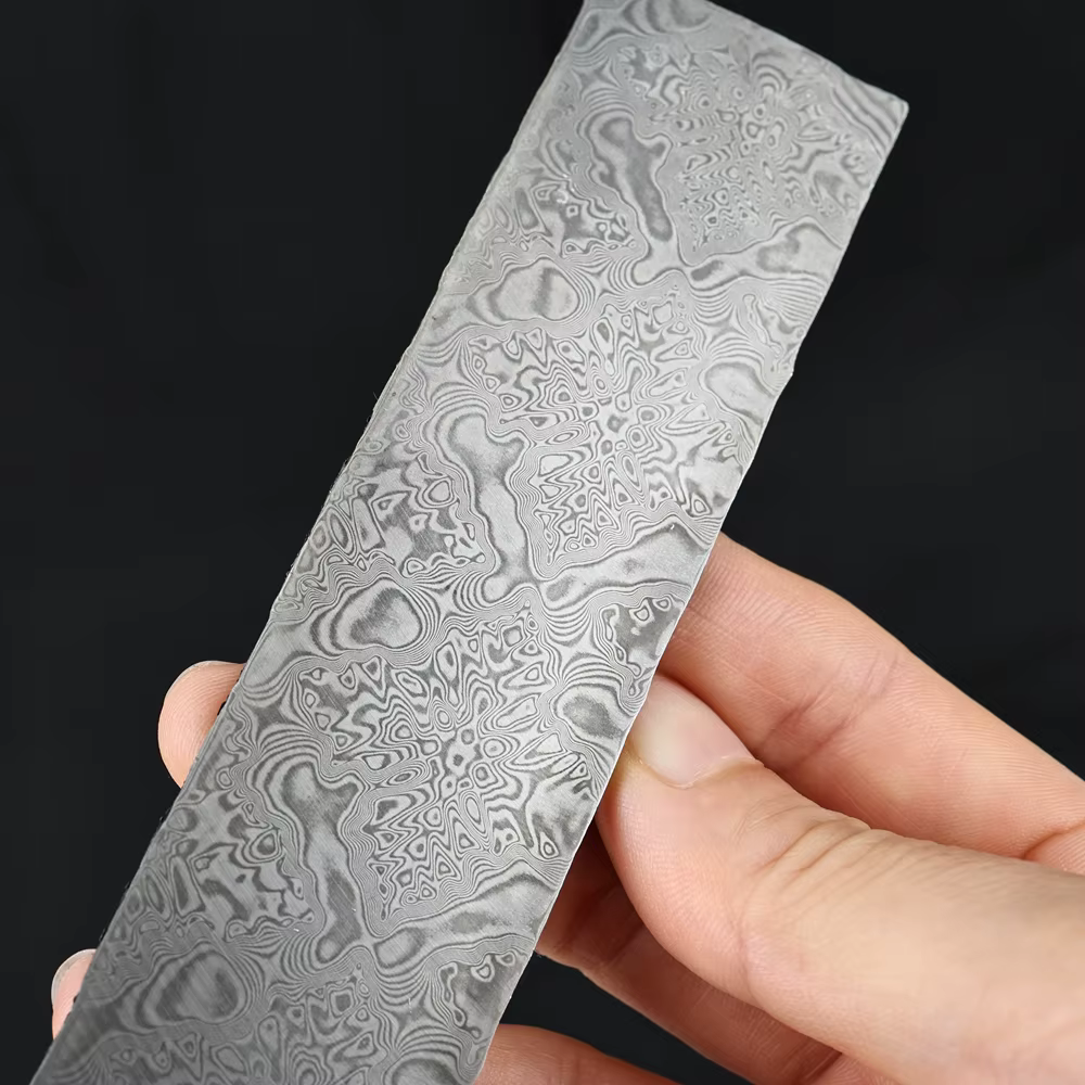 Plaque de acier Damas sans cœur pour lames de couteau, billettes de fabrication de couteaux, HRC59, 