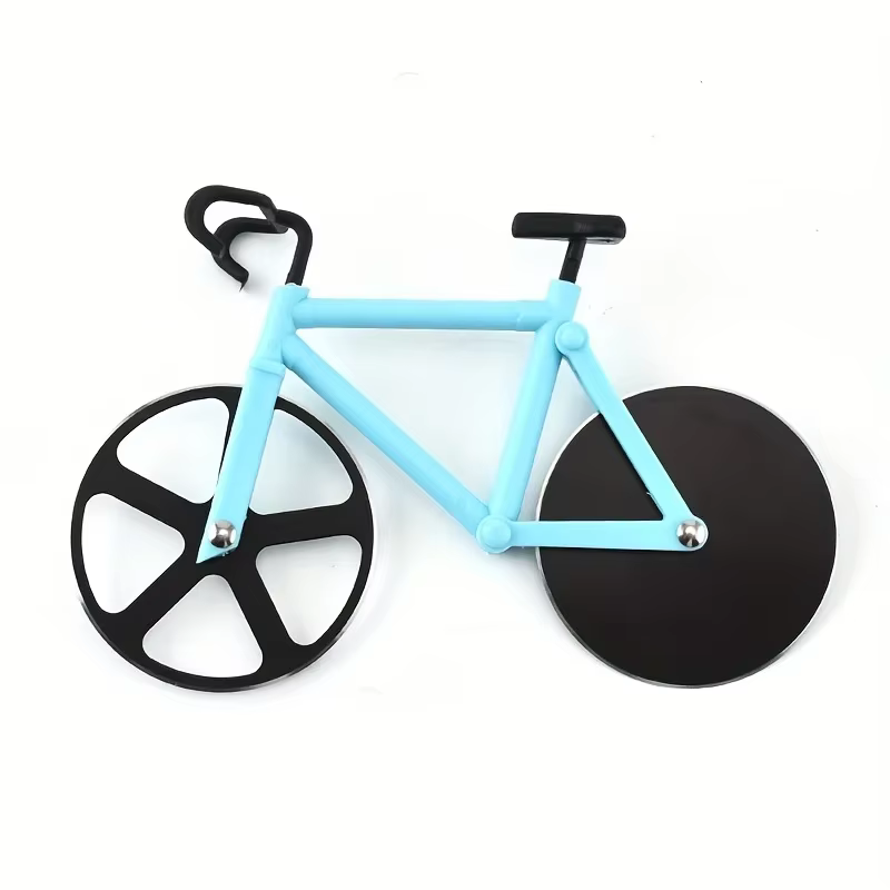 Coupe-Pizza de vélo à double roue, couteau à Pizza en acier inoxydable, jaune/bleu/rouge/, pour la m