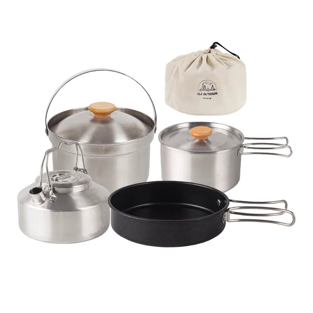 Ensemble d'ustensiles de cuisine de camping, kit de batterie de cuisine de pique-nique en plein air,