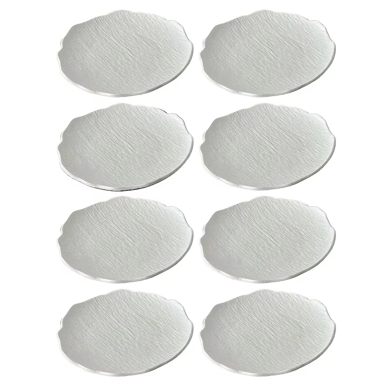 8 petites assiettes à salade avec bords ondulés (5,51 pouces) - Matériau plastique réutilisable, ada