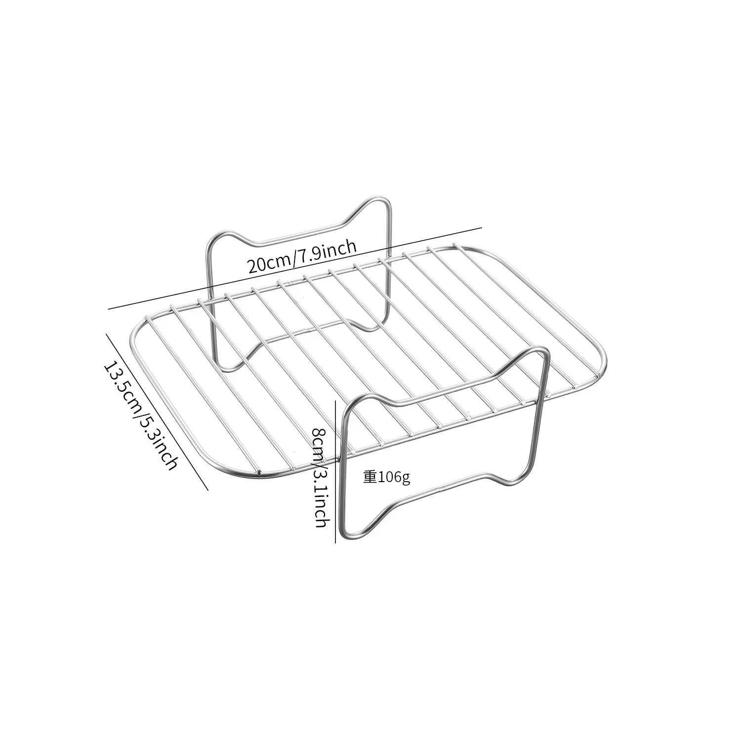 Accessoires de friteuse à Air rectangulaires, support de gril de friteuse à Air en acier inoxydable 