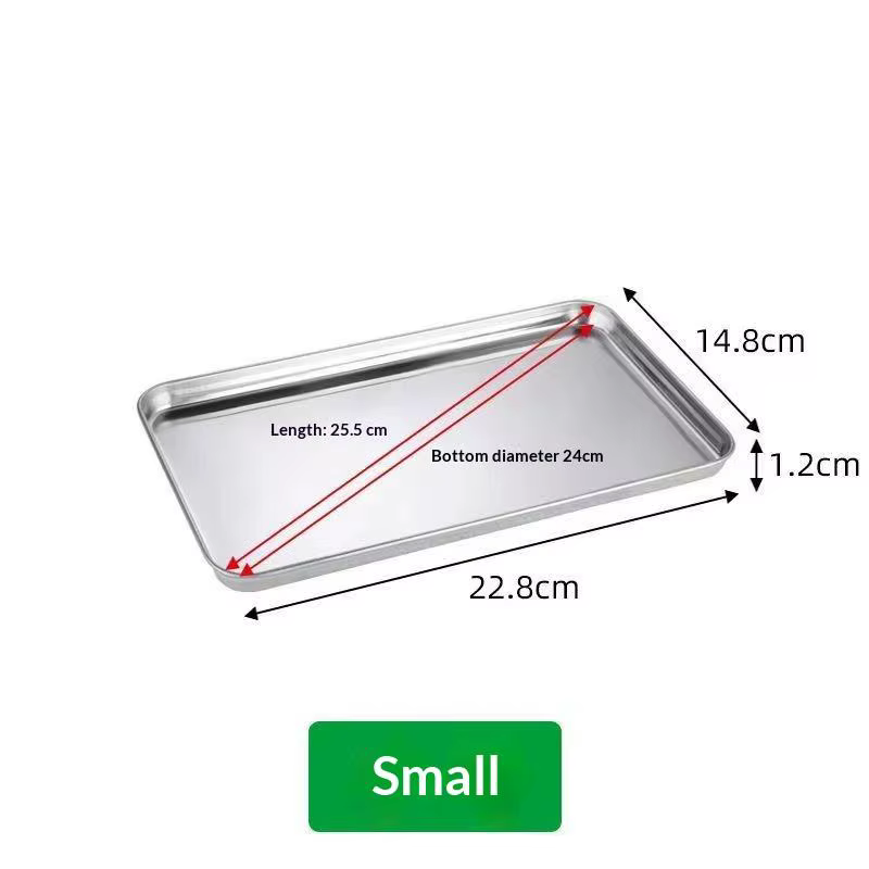 Plateau rectangulaire en acier inoxydable, plateau de présentation de buffet commercial, plateau de 