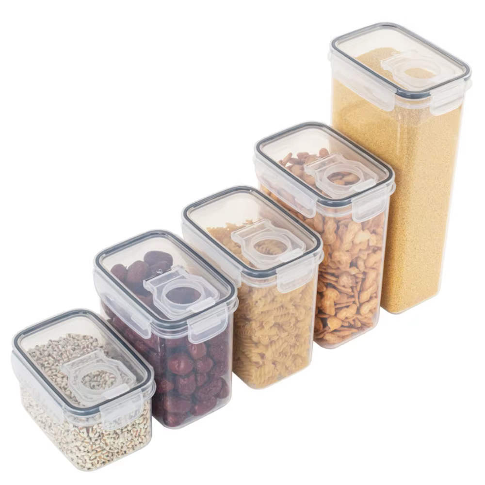 Boîte de stockage des aliments en plastique scellée, pots séchés pour céréales et bonbons avec couve