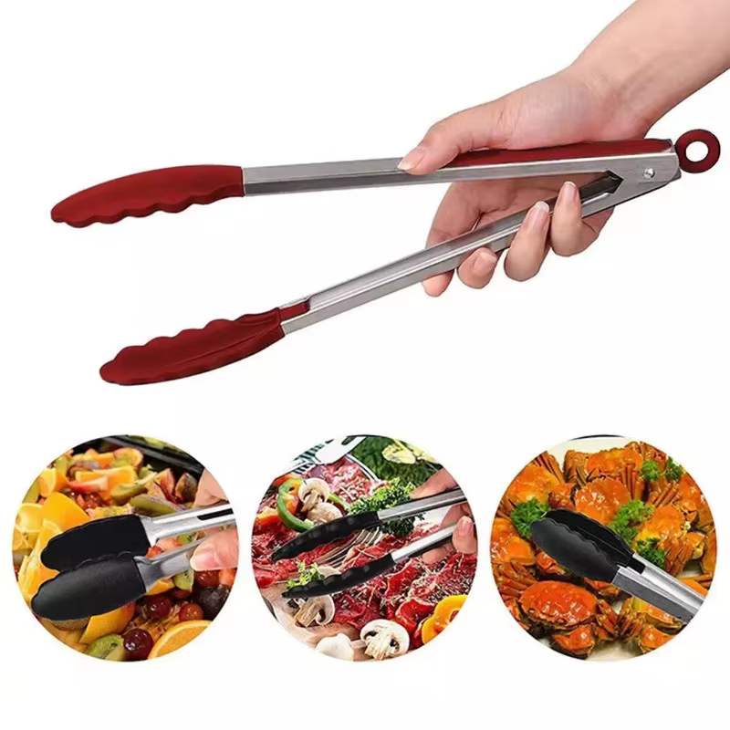Pince à citrouille en Silicone de 9 Pouces, en Acier Inoxydable, de Qualité Alimentaire, pour Barbec