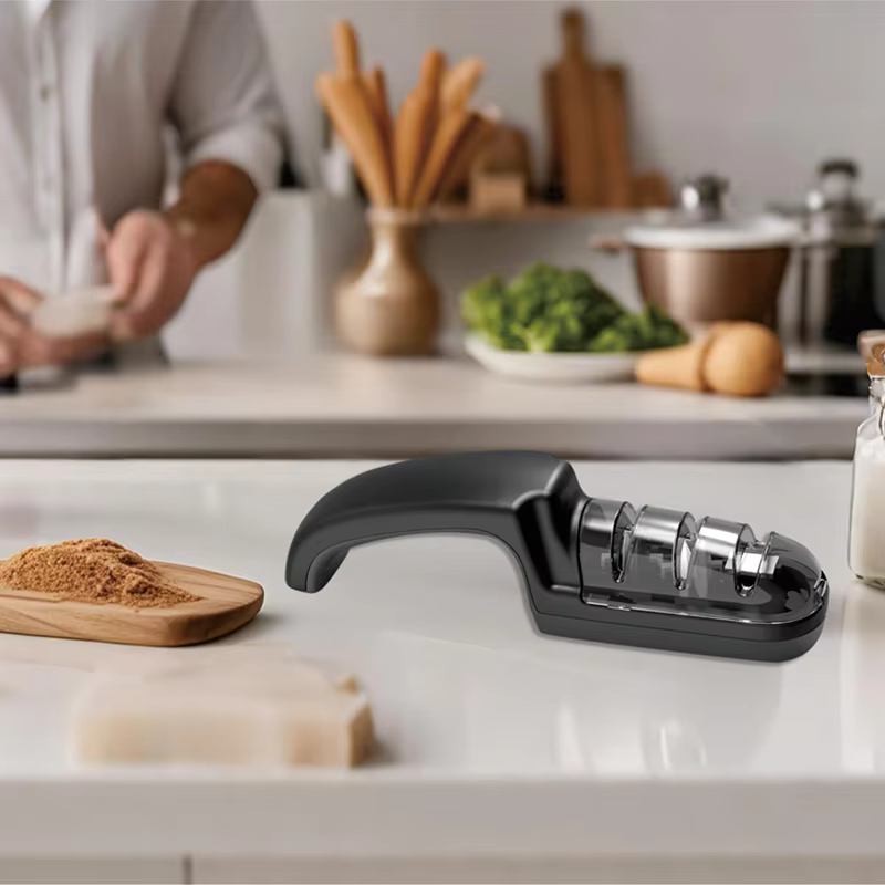 Affûteur de couteaux manuel professionnel, outil de cuisine polyvalent Portable avec roues en diaman