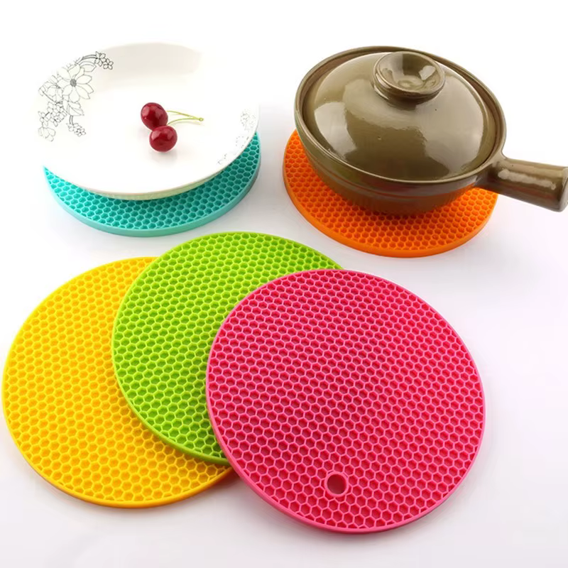 Tapis rond en Silicone résistant à la chaleur, 18/14cm, sous-verres pour tasses de boissons, porte-P