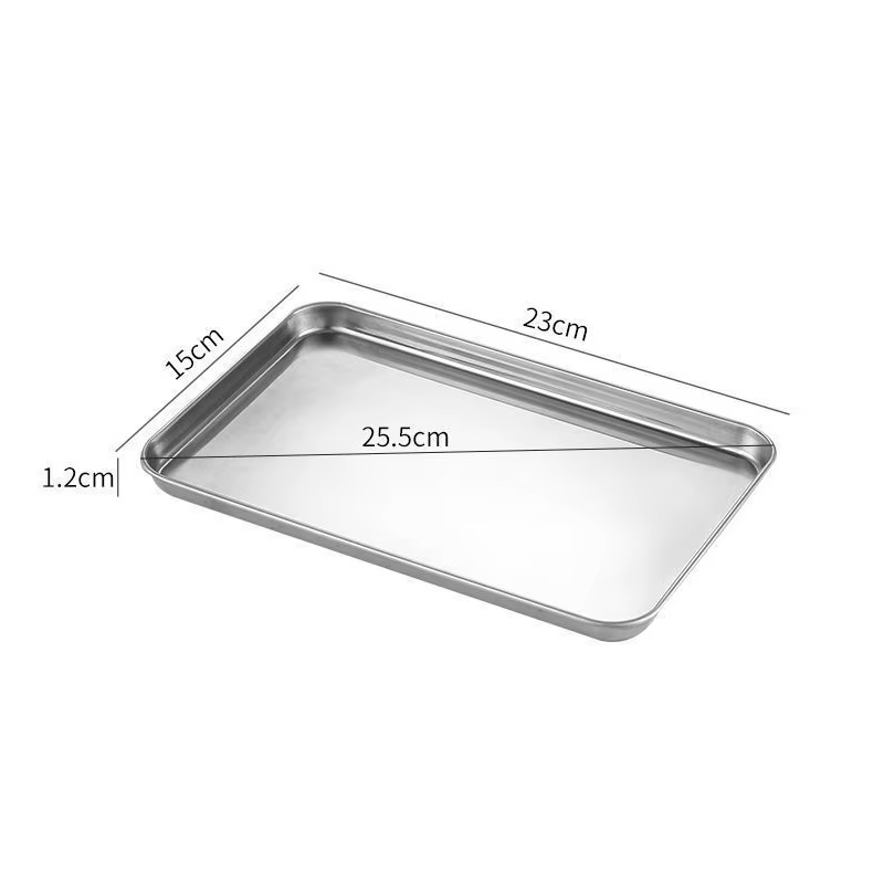 Plateau rectangulaire en acier inoxydable, plateau de présentation de Buffet, assiette de service al