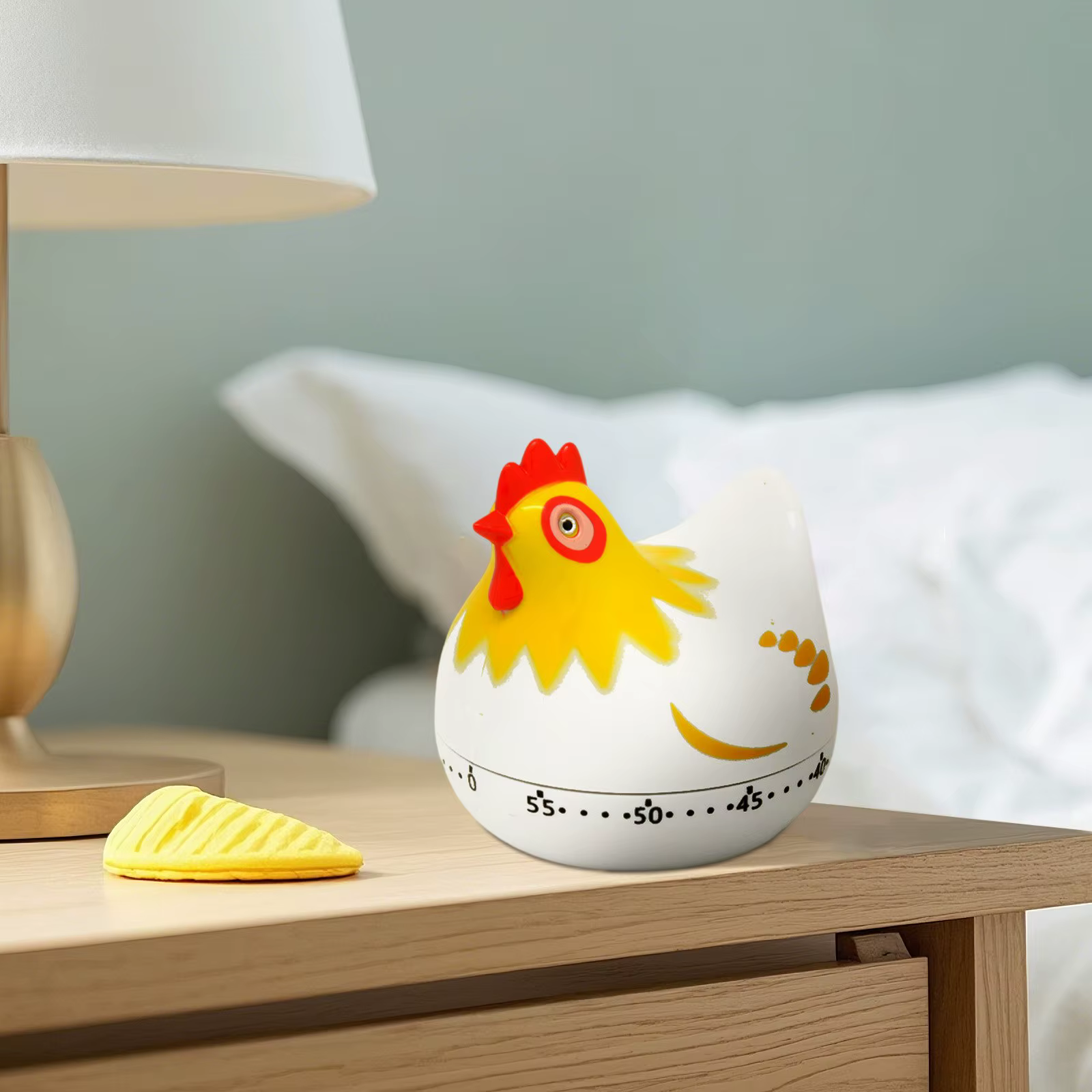 Minuterie de cuisine de 55 Minutes, nouveauté, motif de poulet mignon, alarme rotative mécanique pou