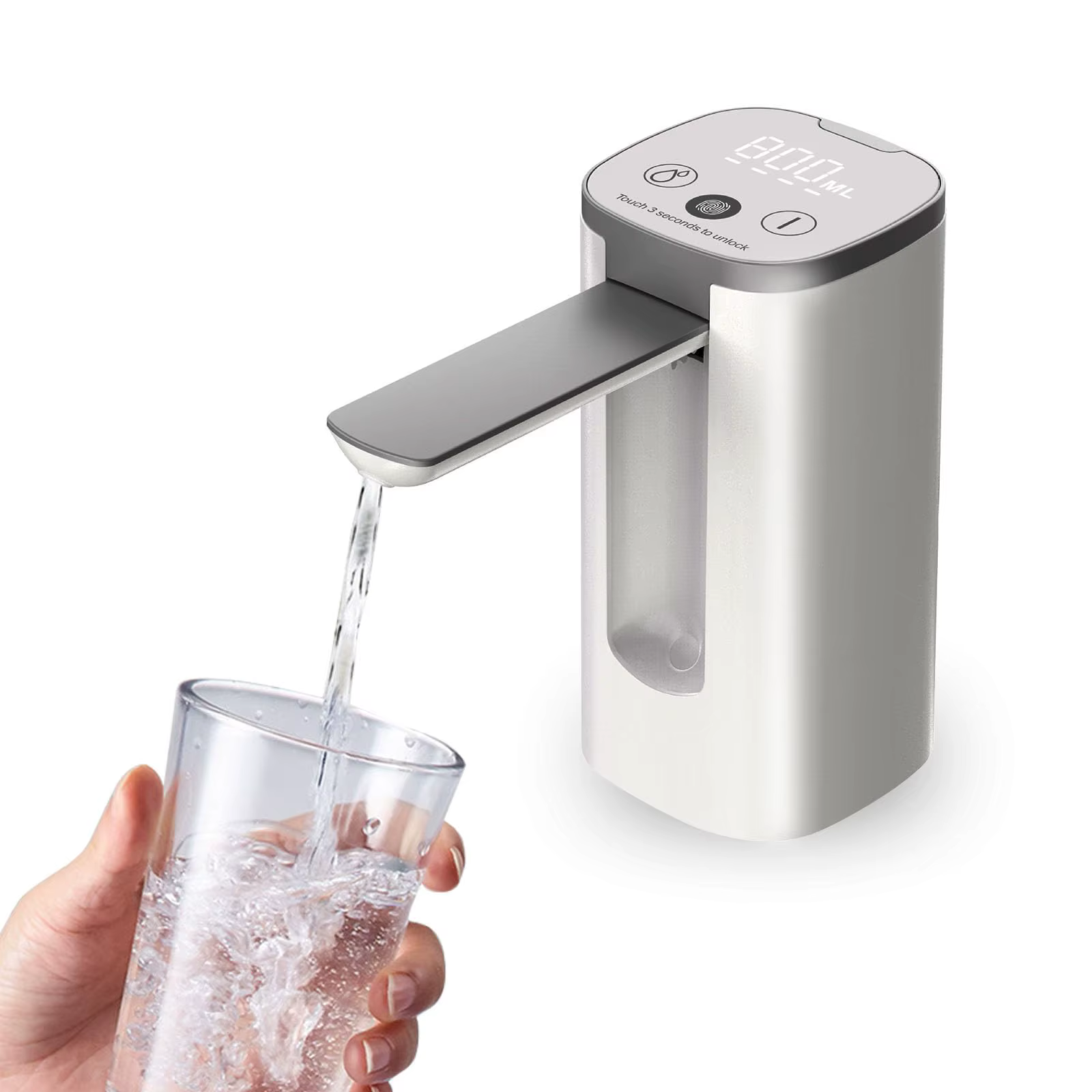 Distributeur de bouteilles d'eau, pompe à bouteille d'eau automatique pliable universelle avec affic