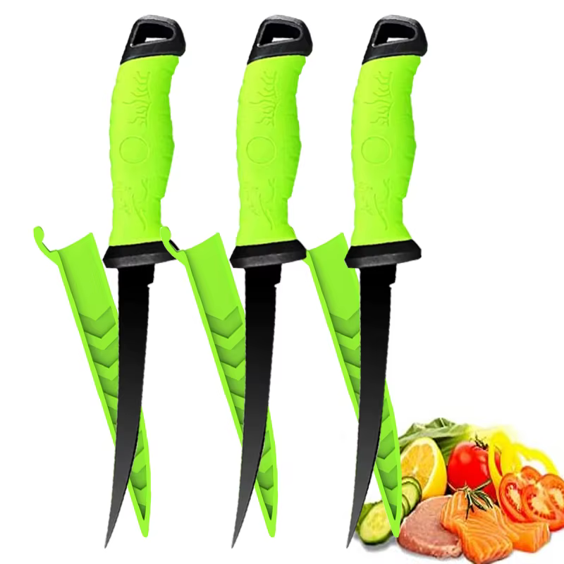Couteau à désosser pour filet en acier inoxydable, pour poisson, couperet à viande polyvalent, coute