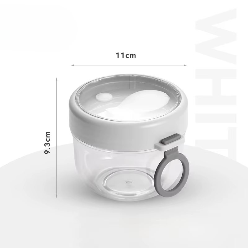 Tasse à flocons d'avoine de 600ml, couvercle hermétique épais avec cuillère, stockage des aliments, 
