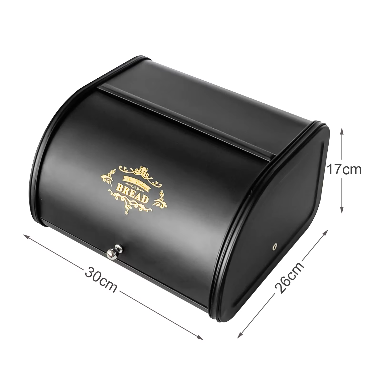 Boîte à pain Boîte de Rangement en Métal Noir pour citrouille, Seau de Cuisine, Grande Capacité, Con
