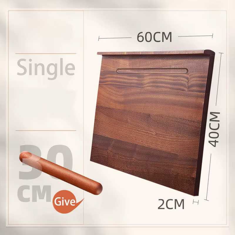 Planche à pâtisserie en bois d'ébène L-Baffle, grande planche à pétrir avec bord anti-débordement, p