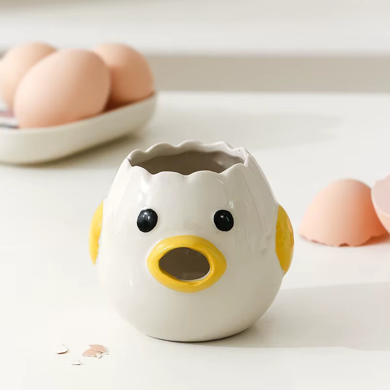 Séparateur de blanc d'œuf en céramique en forme de dessin animé, outil de cuisson domestique, filtre