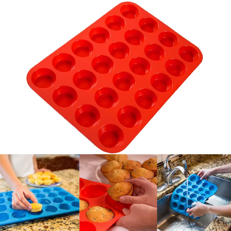 Moule à gâteau en Silicone à 24 trous, pour savon, biscuits, Cupcake, ustensiles de cuisson, plateau