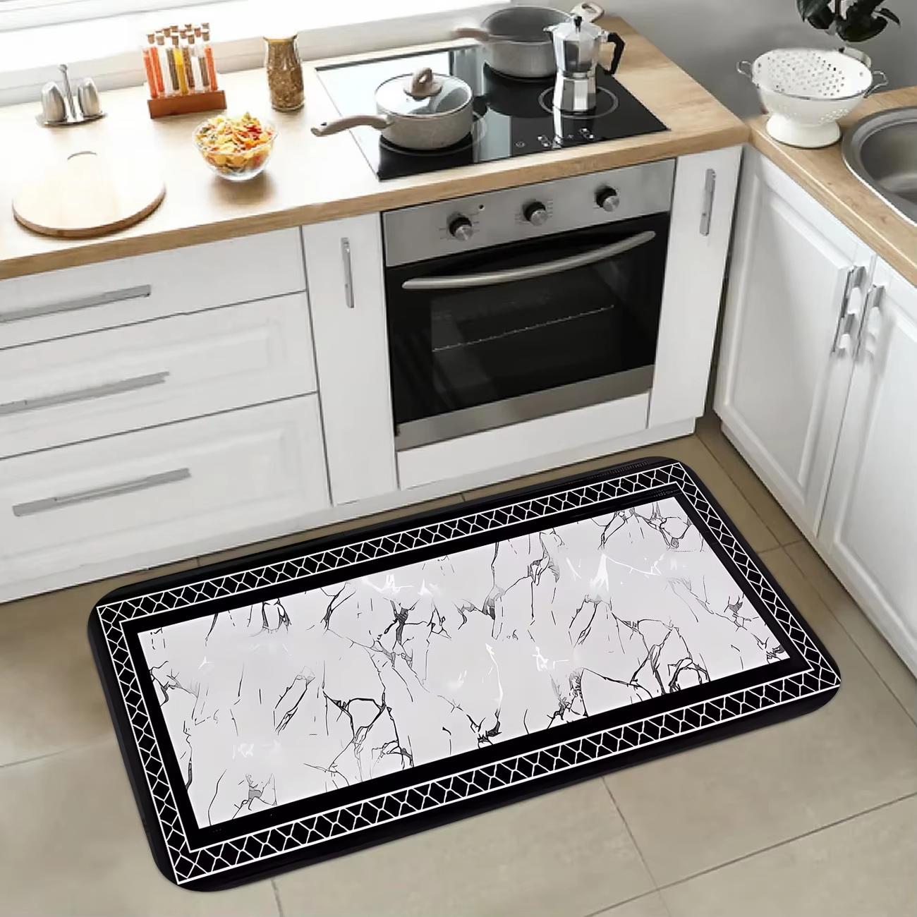 Tapis de sol en marbre pour cuisine, tapis de sol pour porte, tapis de sol pour buanderie, tapis d'e