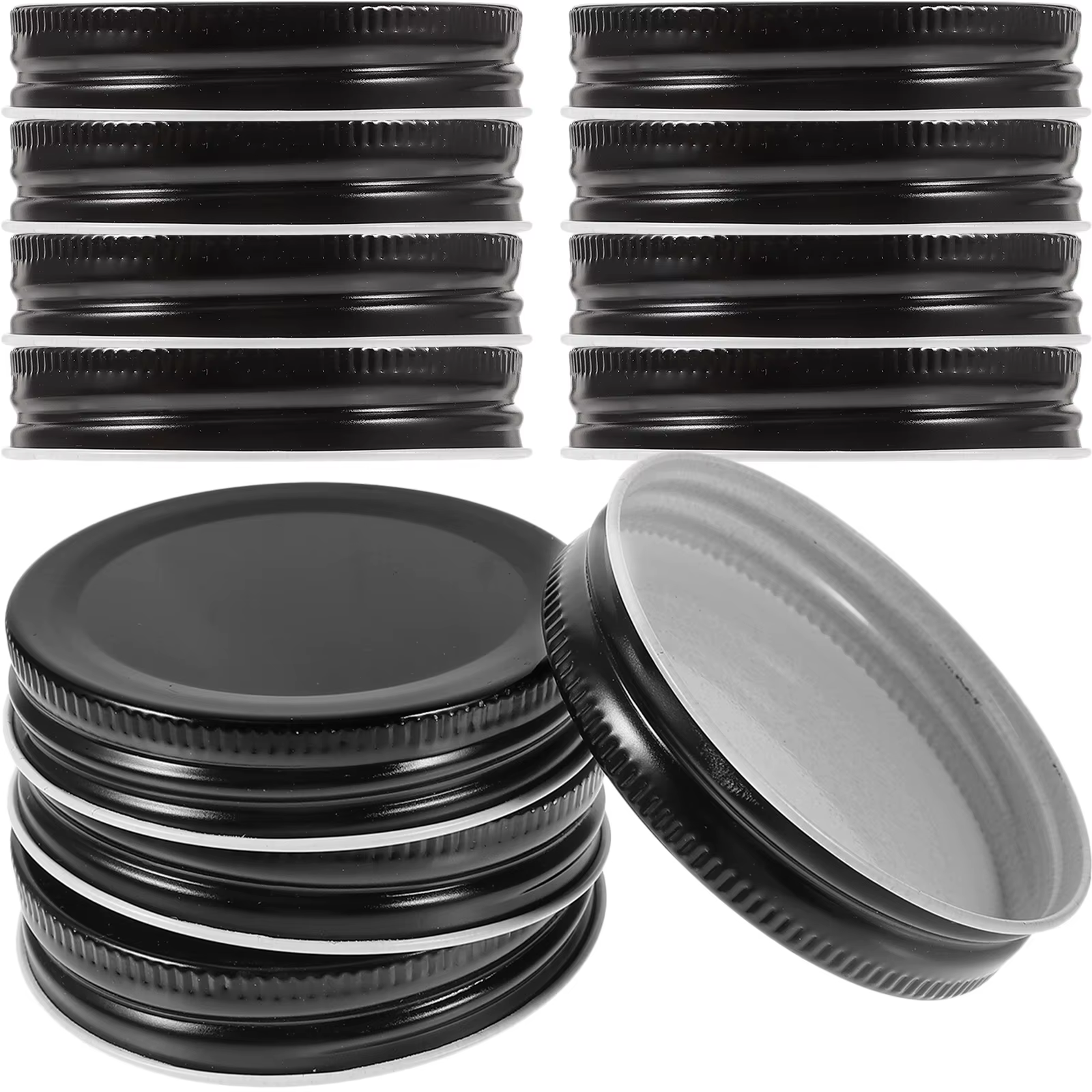 Lot de 10 couvercles métalliques hermétiques de 70 mm pour bocaux à bouche large, pour la mise en co