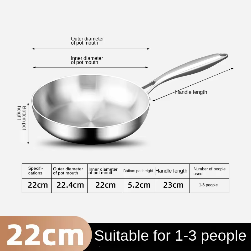 Friteuse antiadhésive en acier inoxydable 316, poêle à frire, cuisson du Steak, ustensiles de cuisin