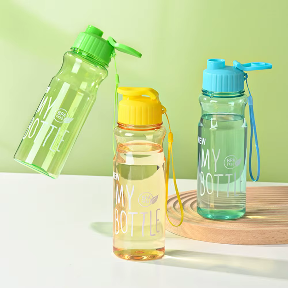 Bouteille d'eau en plastique de 550ml, tasse de sport Portable avec corde Anti-chute, récipient d'ea