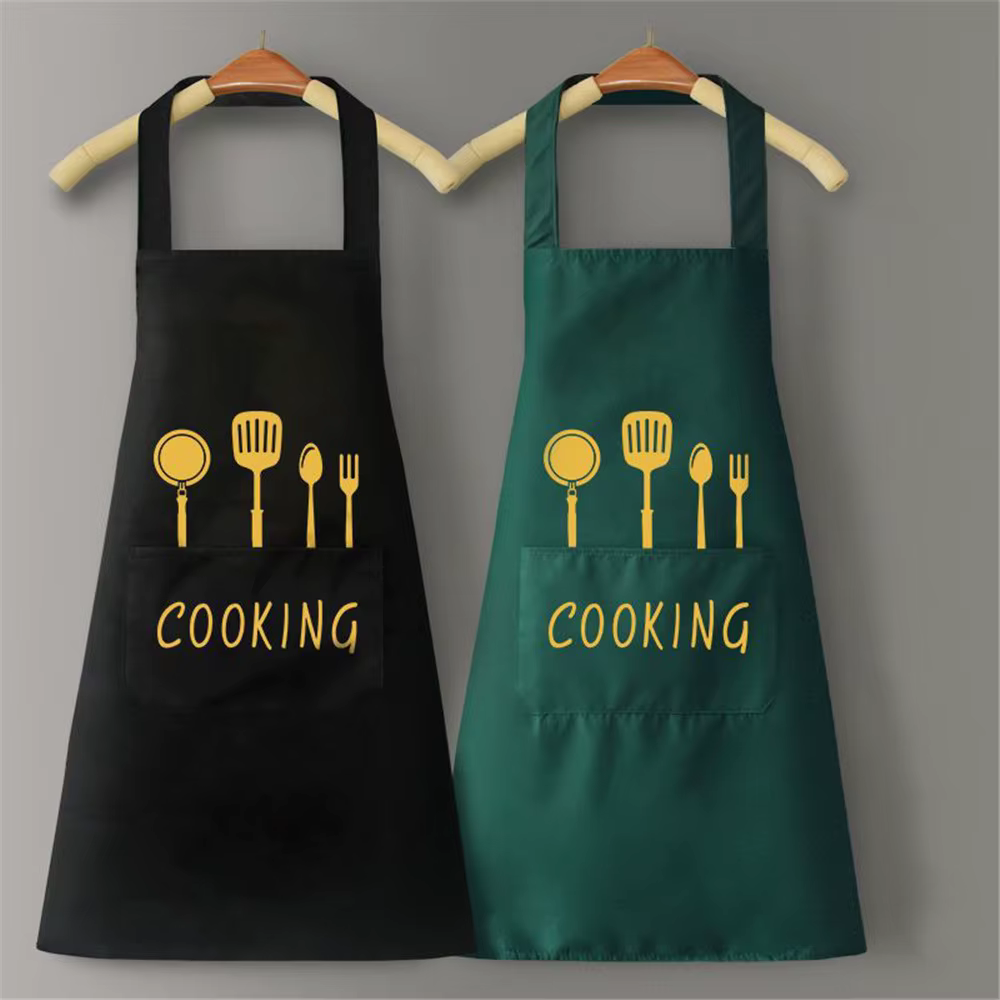 Tablier de cuisine imperméable pour homme et femme, salopette de café, huile verte, taille adulte, m