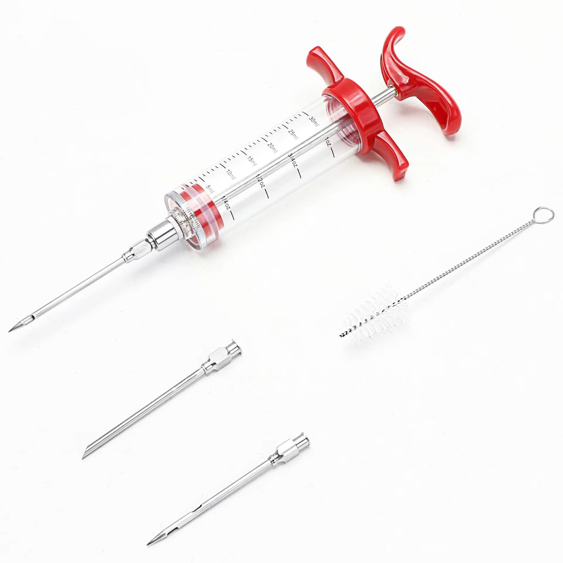 Kit de seringue d'injecteur de viande en acier inoxydable, injecteur de saveur de Marinade pour barb