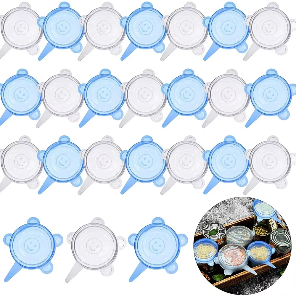 Lot de 20 couvercles extensibles en silicone pour bocaux, couvercles réutilisables miracle, couvercl