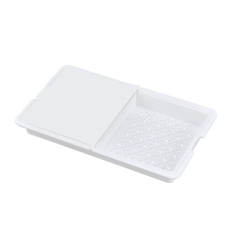 Planche à découper pliable multifonctionnelle avec passoire, planche à découper de cuisine, panier d
