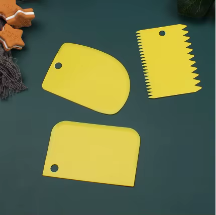 Ensemble plus lisse de grattoir à gâteau 3 pièces, outil plus lisse de glaçage de gâteau pour la déc