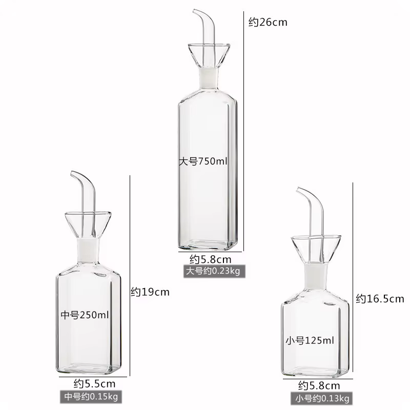 Pot d'huile en verre à haute teneur en Borosilicate, Pots d'huile et de vinaigre anti-fuite pour la 