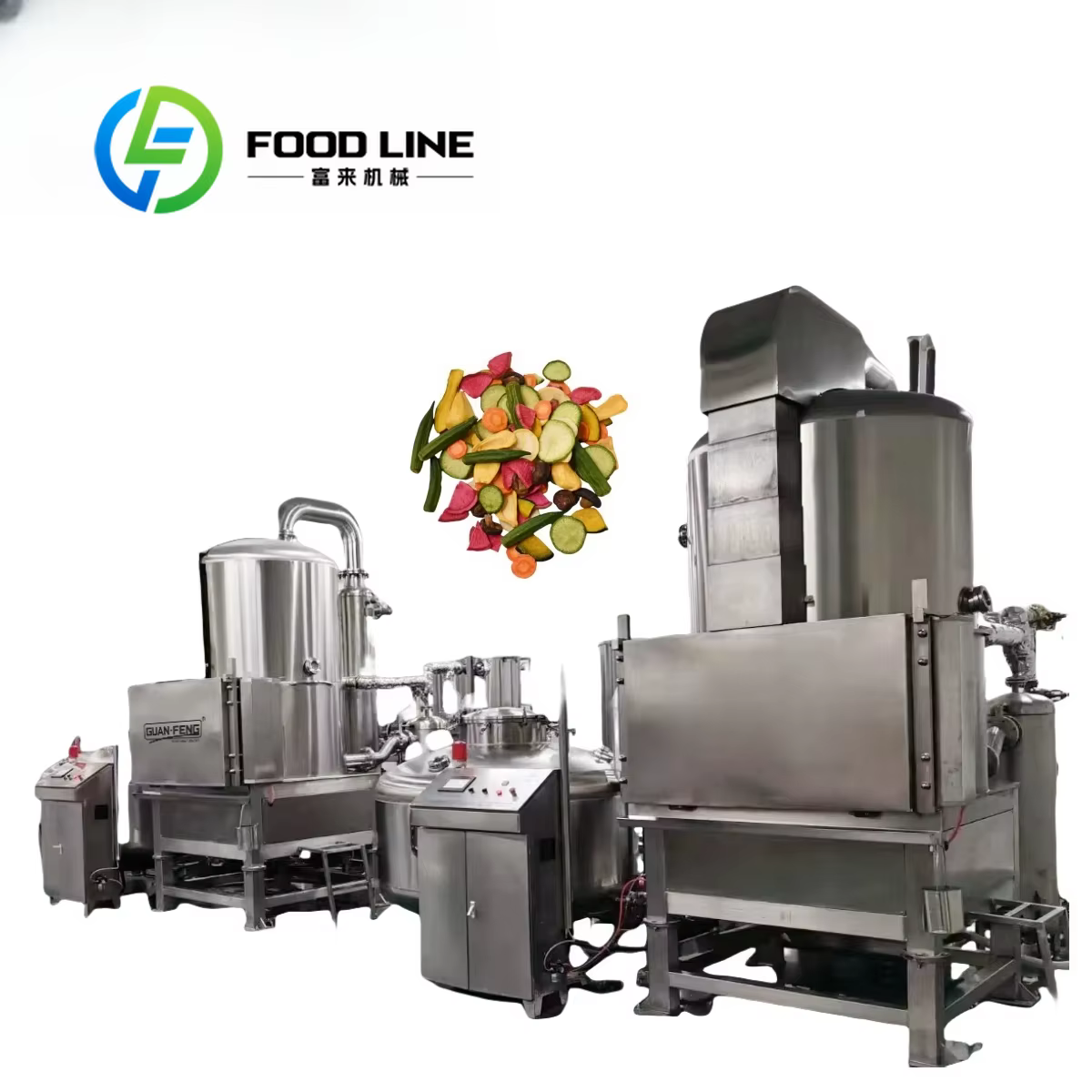 Machine à frire sous vide industrielle de 200kg, pour ligne de traitement des frites, légumes, alime