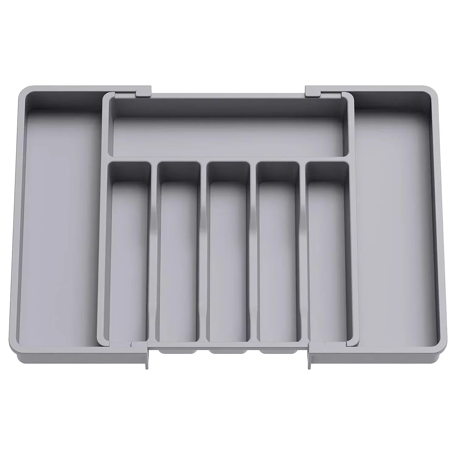 Organisateur de tiroir réglable pour couverts en plastique avec compartiments, séparateur d'ustensil
