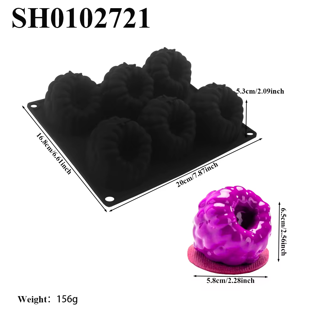 Moule en silicone pour mousse de framboise, en forme de framboise de style français pour desserts au