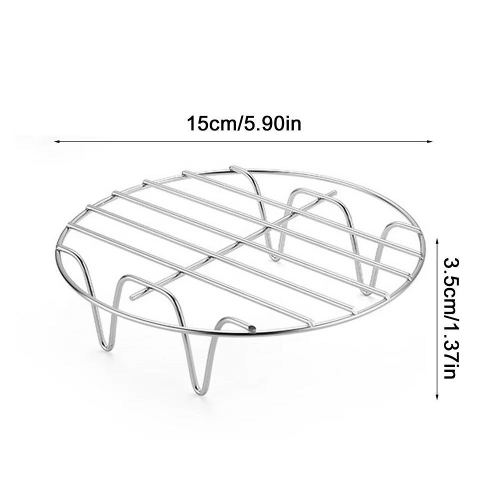 Friteuse à air ronde T1 en acier inoxydable, 6/7/8 pouces, cuisson à la vapeur, rôtissage pour four,