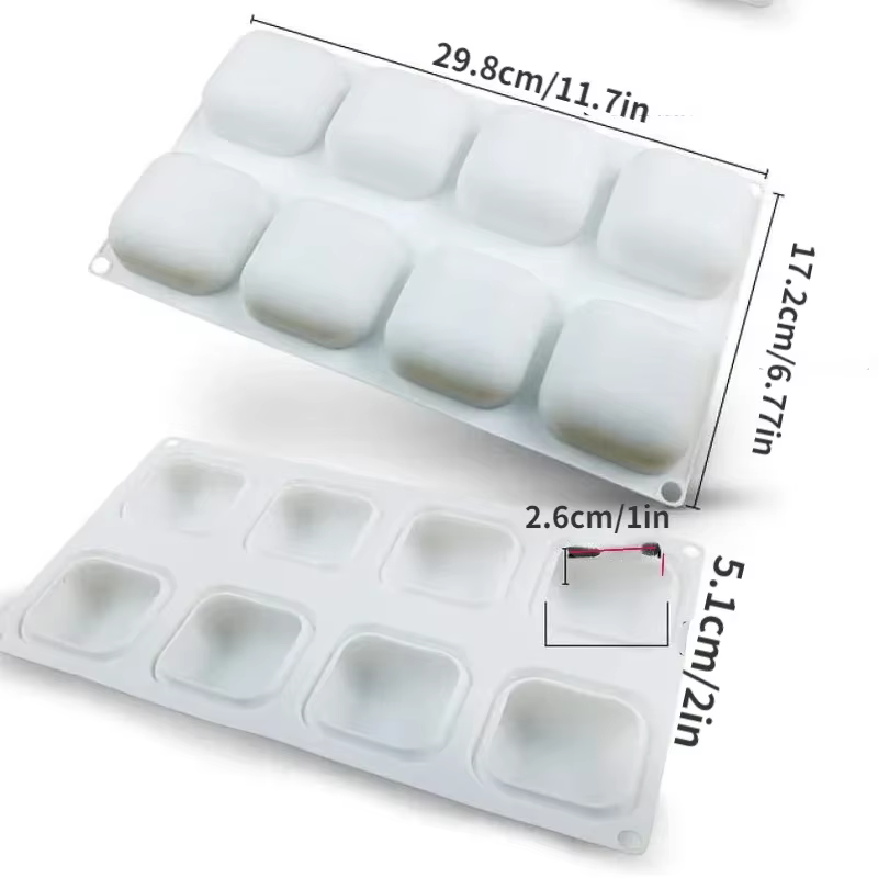 Moule carré en Silicone pour pâtisserie, gâteau, poêle à chocolat, Mousse, Dessert français, outils