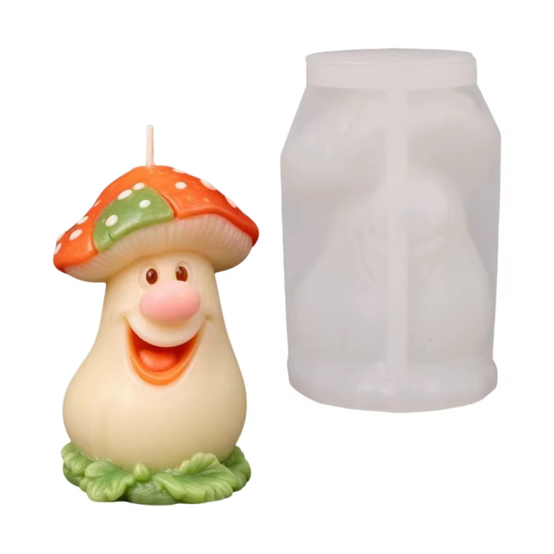Moule à champignon souriant en Silicone qualité alimentaire, pour fabrication gâteaux, bougies, savo