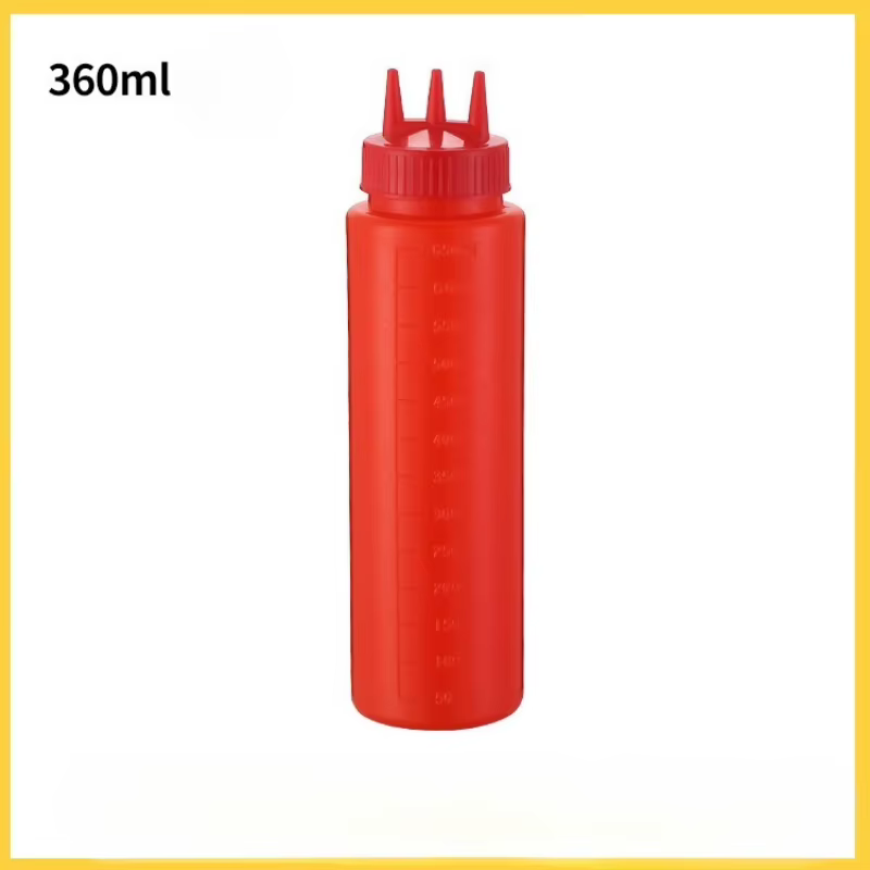 Bouteille à presser à 3 trous 360/450/650/800ML, distributeur de condiments à presser pour vinaigre 