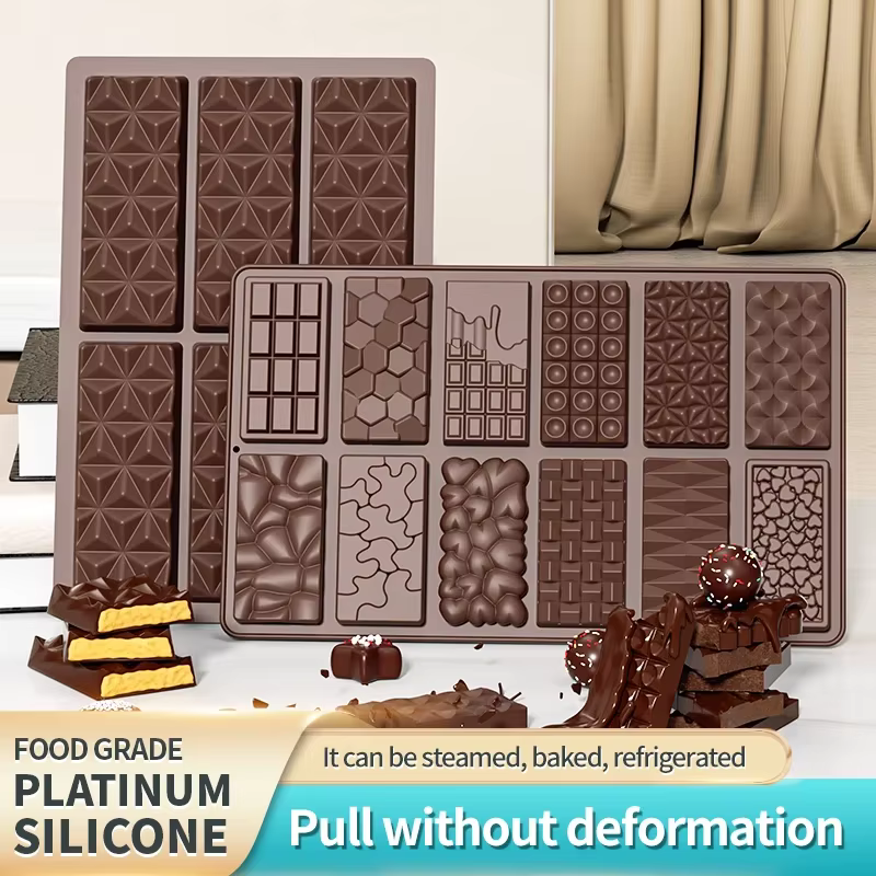 Moule à chocolat de dubaï, barre de chocolat pistache, moule épais en Silicone pour remplir les barr