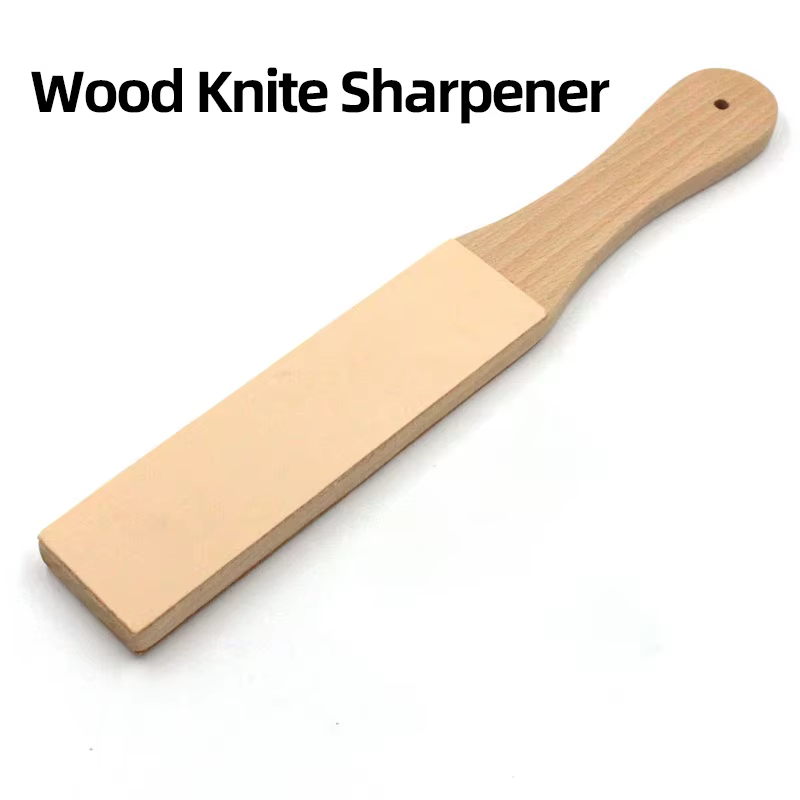 Aiguiseur de couteaux en cuir DIY, outil d'affûtage artisanal en bois, planche de ponçage fin, pâte 