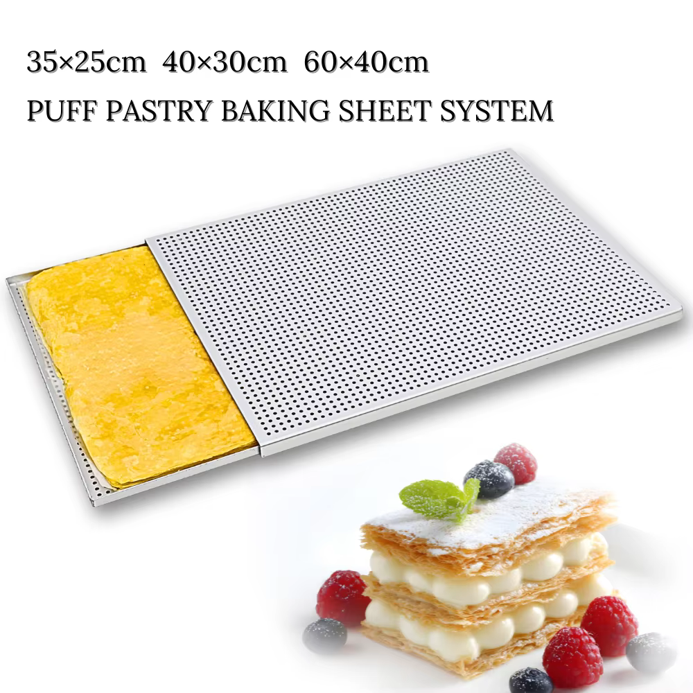 Plateau de cuisson de pâtisserie feuilletée Mille Feuille, moules à pâtisserie rectangulaires, plat
