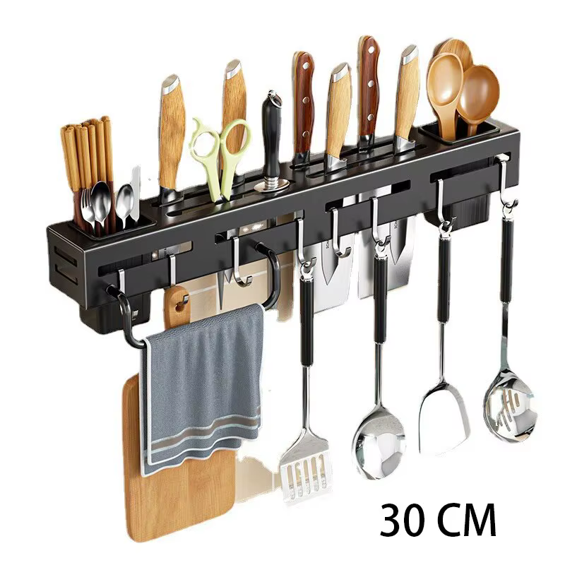 Cadre en acier inoxydable, porte-couteau mural, support de rangement sans clous de cuisine, couteau 