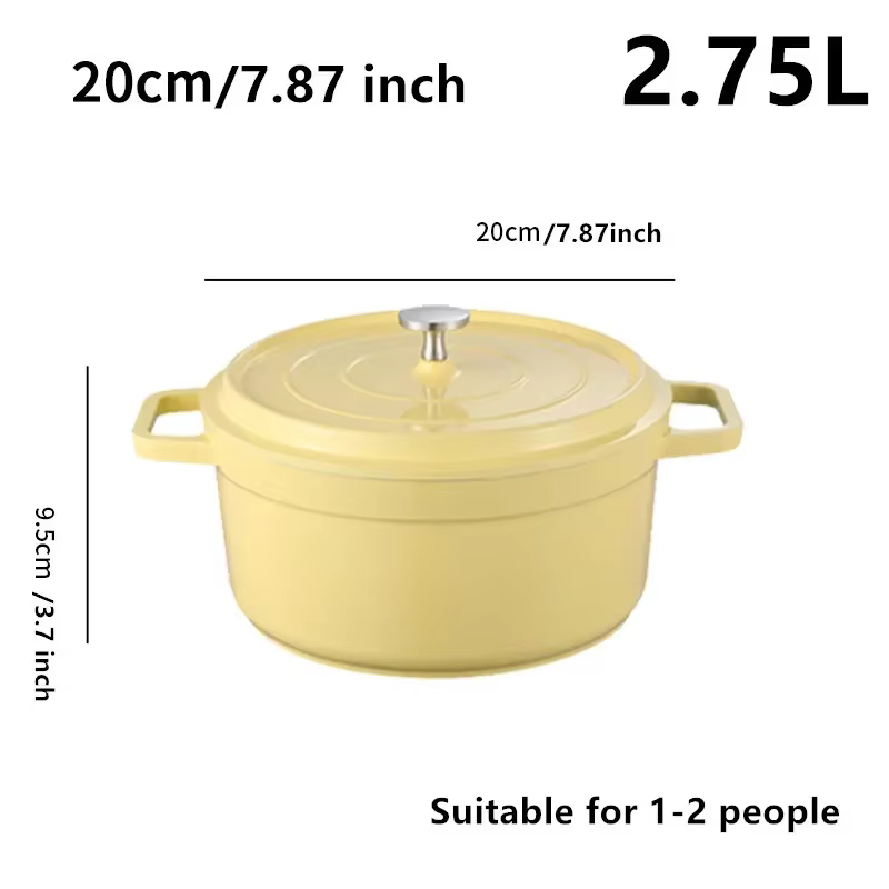 Four hollandais en fonte d'aluminium émaillée avec couvercle, poêle antiarina, plat en fonte, revête