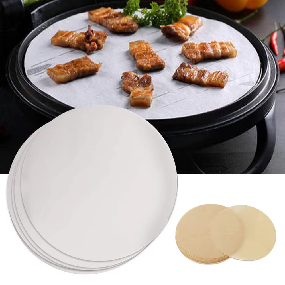 Plaque de cuisson ronde en papier parchemin