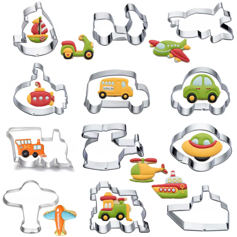 1 pièces pâtisserie trafic Bus Train moto bateau de croisière emporte-pièces Fondant gâteau décor outils emporte pièce biscuit moule bricolage