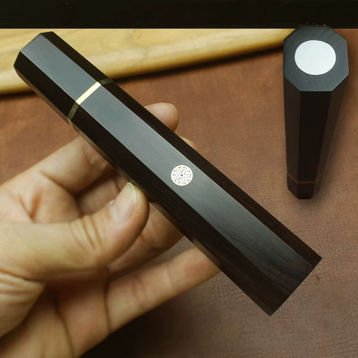 Manche de couteau en ébène noir