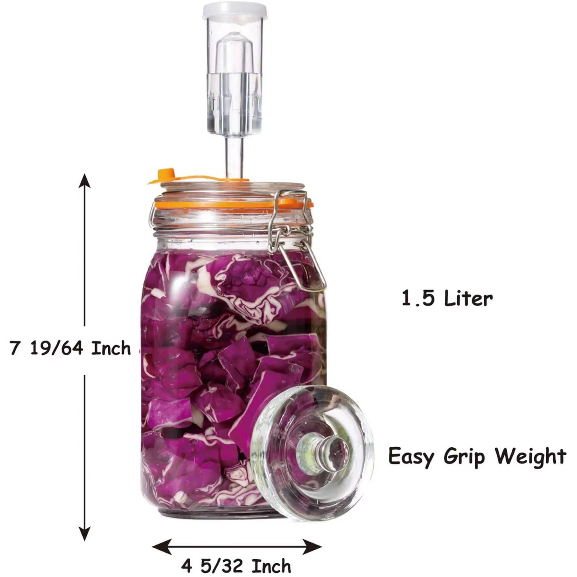 Pot de fermentation, pot de fermentation en verre de 1