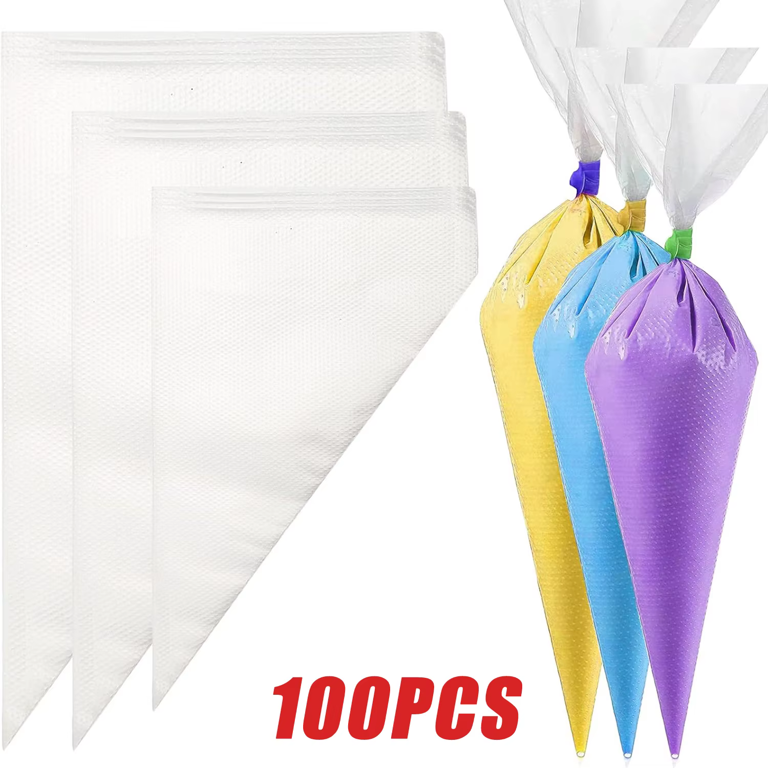 20/100 pièces sac à pâtisserie jetable gâteau crème glaçage passepoil sac