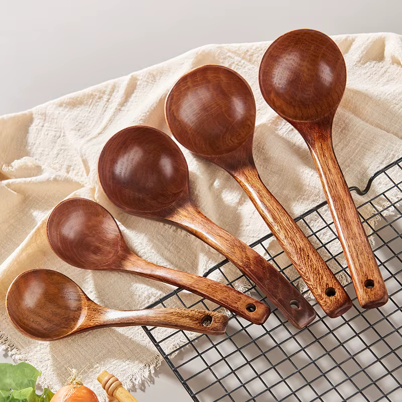 Cuillère en bois naturel pour ustensiles de cuisine