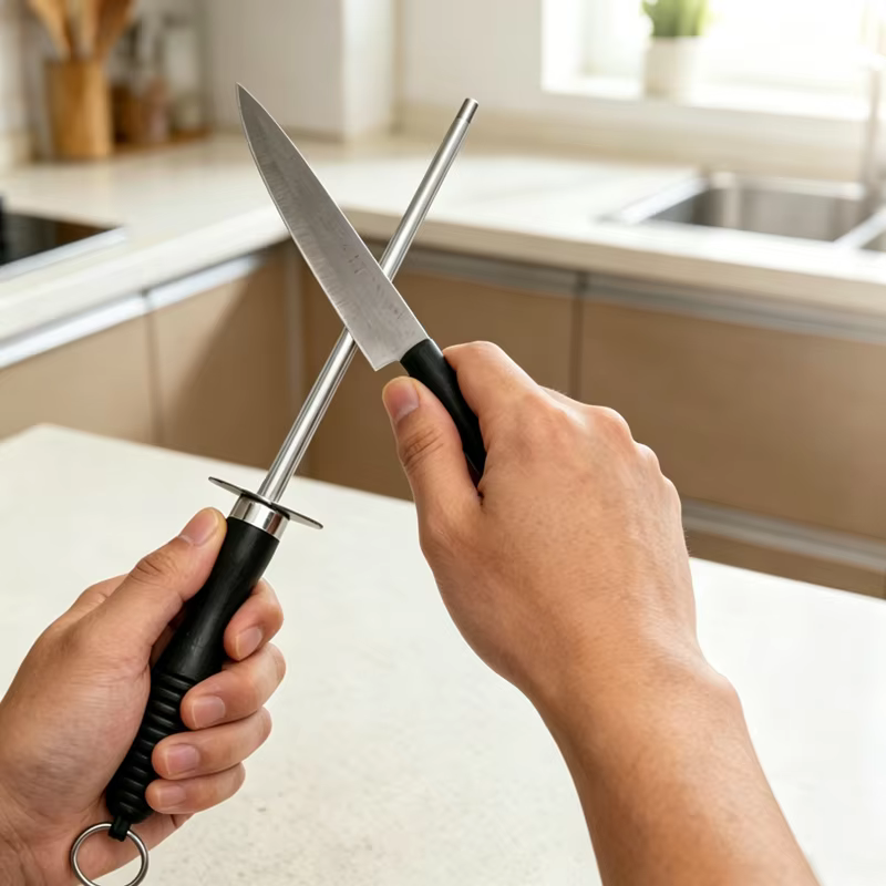 Bâton d'affûtage professionnel pour couteaux de cuisine