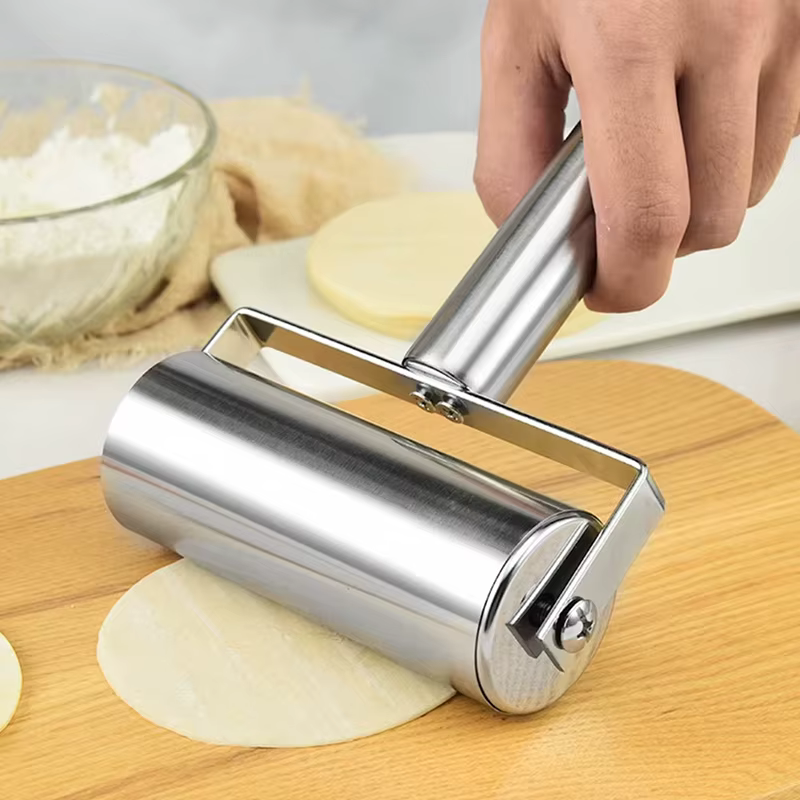 Rouleau à pâtisserie en acier inoxydable à tête simple/double
