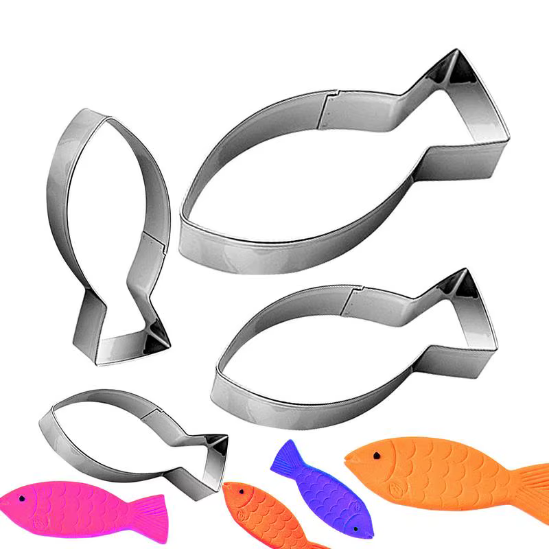 4 pièces dessin animé poisson emporte-pièce animaux aquatiques poissons moules gâteau pâtisserie Fondant décorer outils emporte-pièces Sandwich moule ﻿